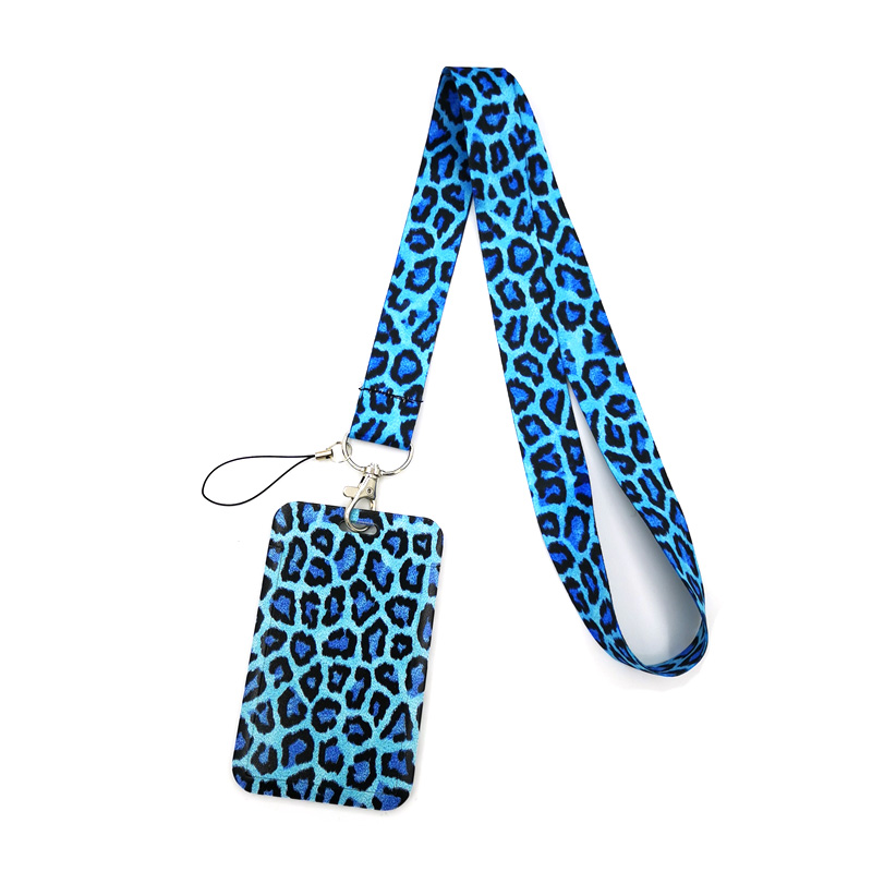 Phone Accessories For Boys - 블루 레오파드 인쇄 키 매는 밧줄