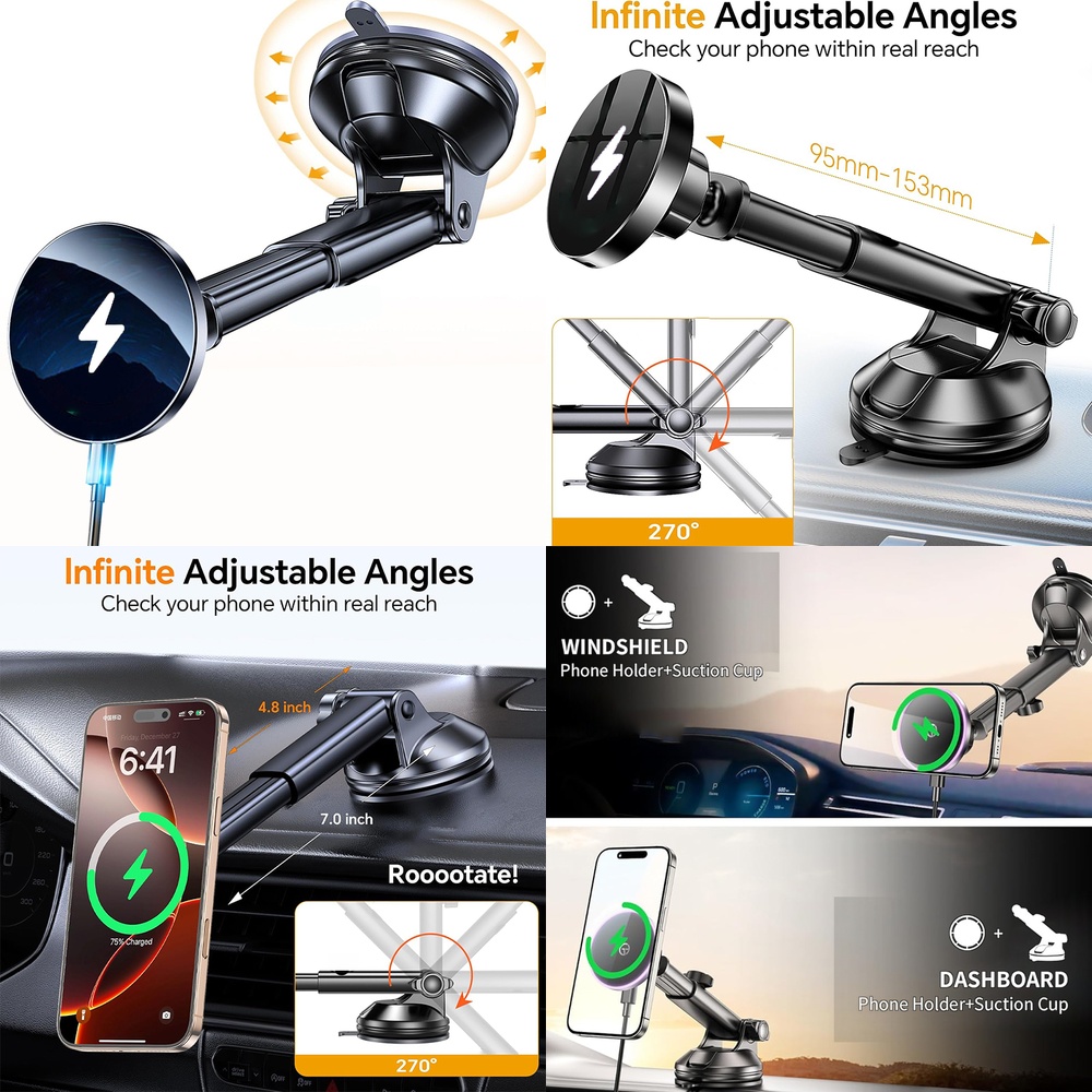 Phone Accessories Trending Products - 윈드실드 마그네틱 무선 자동차 충전기 신제품