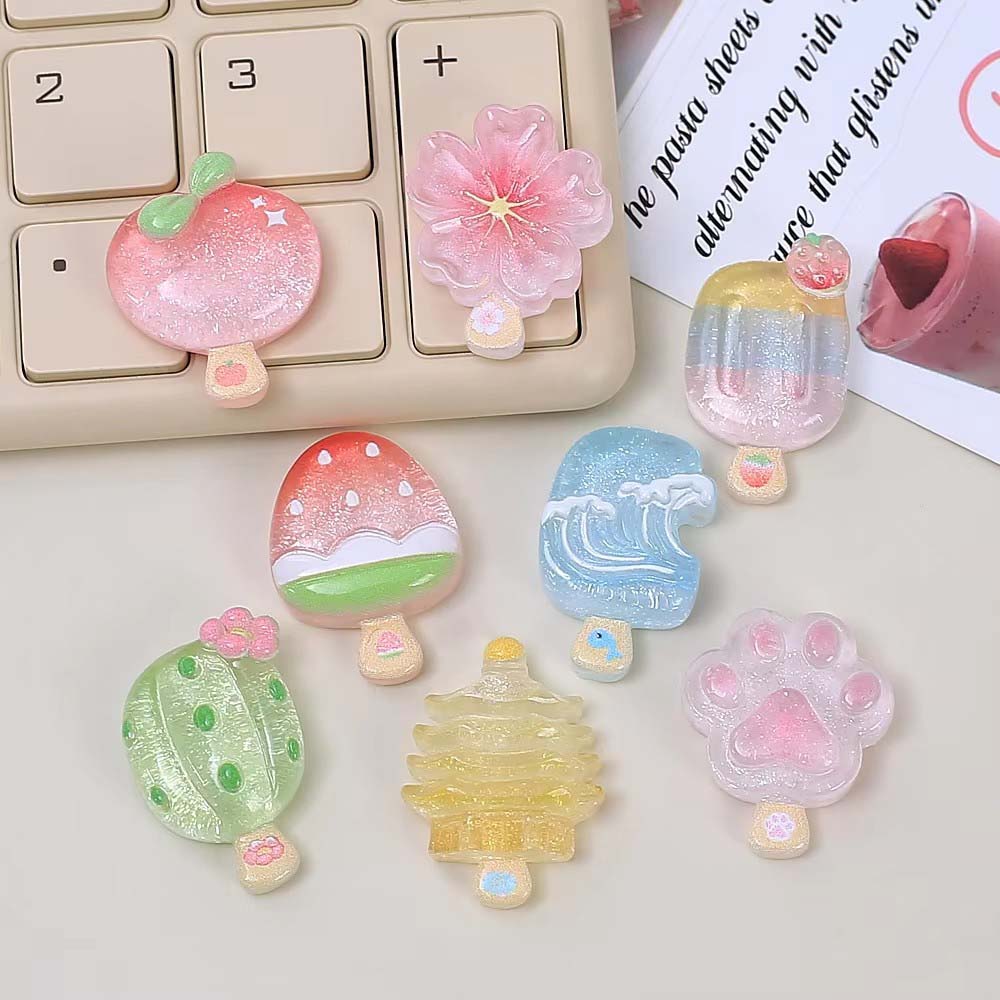 Phone Accessories For Boys - 10pcs Kawaii 투명 여름 미니 아이스크림
