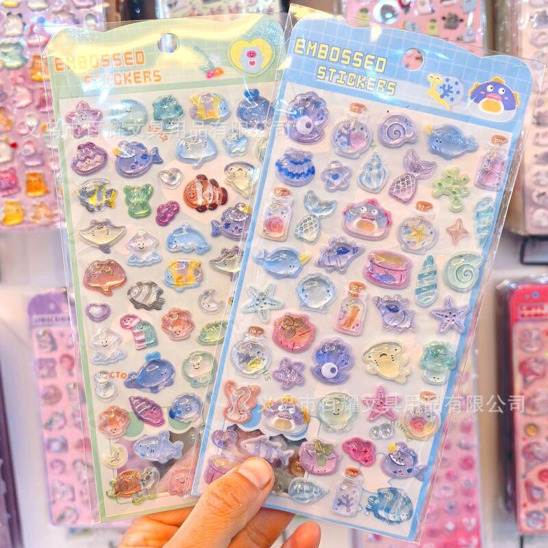 바다 3D 릴리프 바다 조개 3D 크리스탈 스티커 만화 - Phone Accessories For Boys 리뷰 및 가격