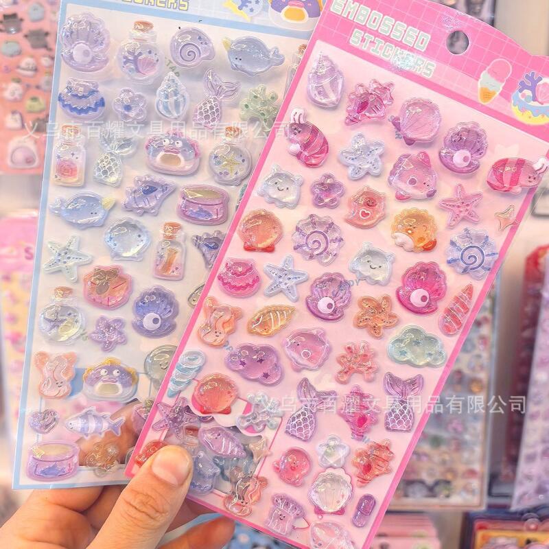 바다 3D 릴리프 바다 조개 3D 크리스탈 스티커 만화 - Phone Accessories For Boys 리뷰 및 가격