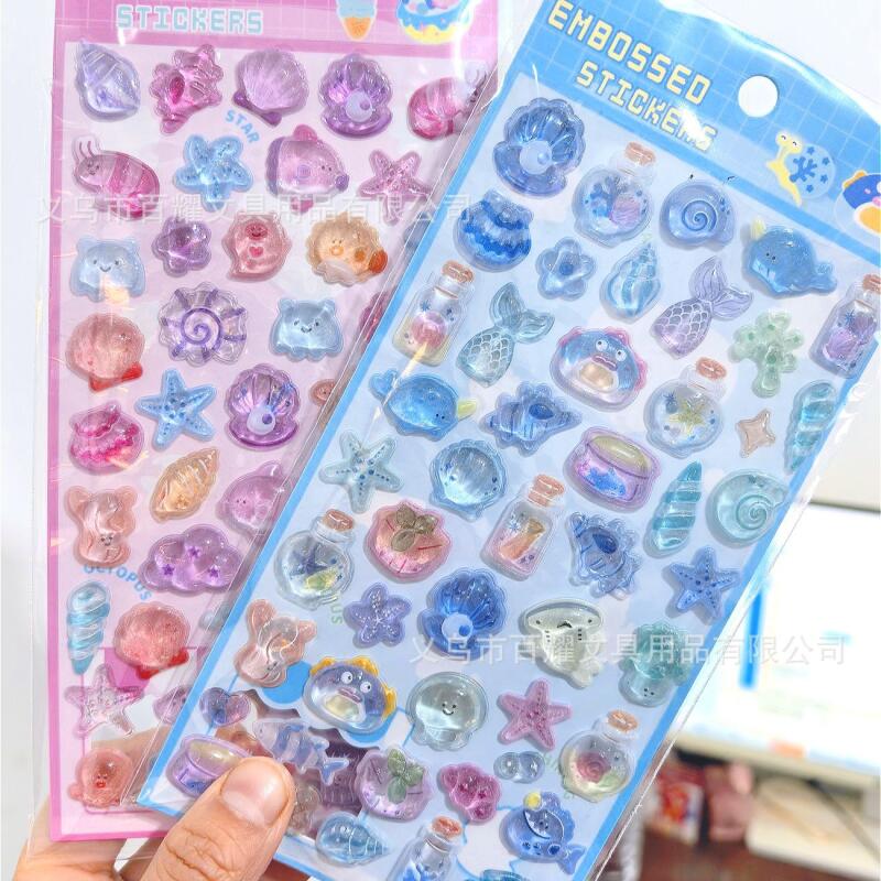 바다 3D 릴리프 바다 조개 3D 크리스탈 스티커 만화 - Phone Accessories For Boys 리뷰 및 가격