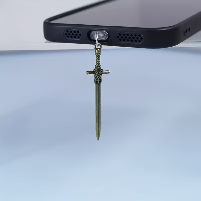 원 소드 브론즈와 실버리 모바일 폰 더스트 커버 펜던트 - Phone Accessories For Boys 리뷰 및 가격
