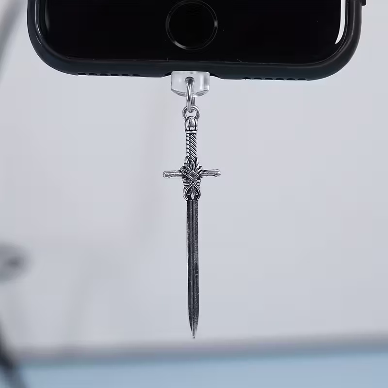 원 소드 브론즈와 실버리 모바일 폰 더스트 커버 펜던트 - Phone Accessories For Boys 리뷰 및 가격