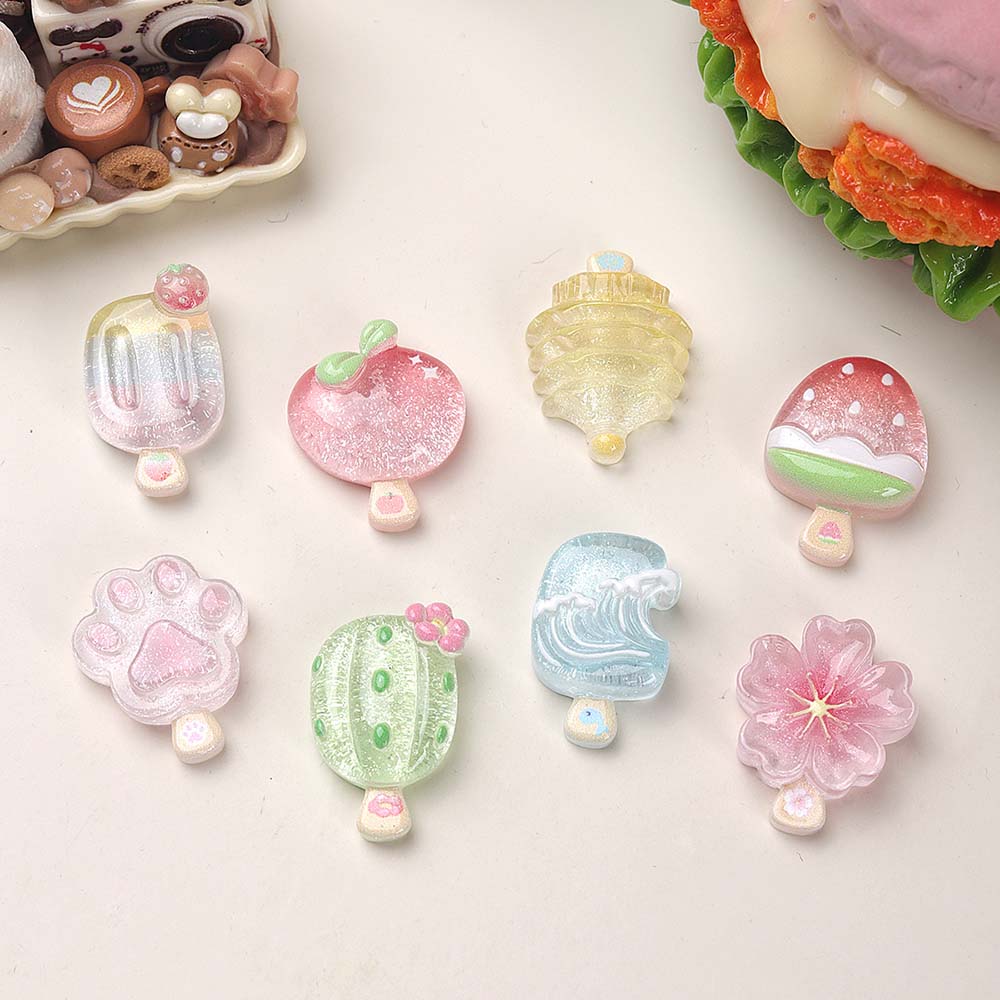 10pcs Kawaii 투명 여름 미니 아이스크림 수지 - Phone Accessories For Boys 리뷰 및 가격